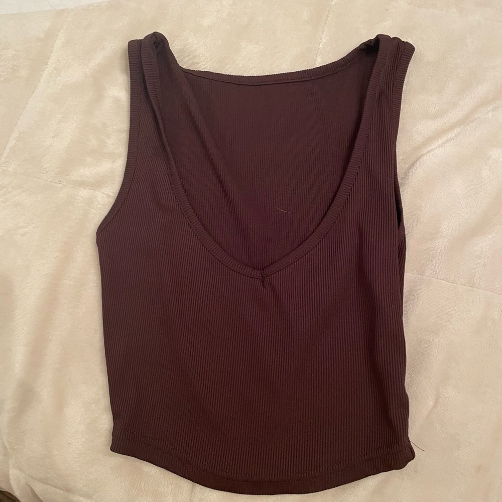 brown crop top